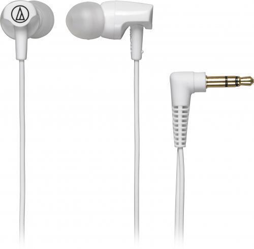 Audio Technica ATH-CLR100 WH Clear In-Ear Headphones - White; Crystal-clear sound and excellent detail resolution; Easy-traveling audio performance with cord-wrap included; Comfortable long-wearing design; In-ear (canal-style) headphones; Type: Dynamic; Driver Diameter: 8.5 mm; Frequency Response: 20 - 25000 Hz; Maximum Input Power: 20 mW; Sensitivity: 103 dB; Impedance: 16 ohms; Weight: 3.4 g; Cable: 1.2 m Y-type; UPC 4961310119362 (ATHCLR100WH ATH-CLR100 WH ATH-CLR100 WH)